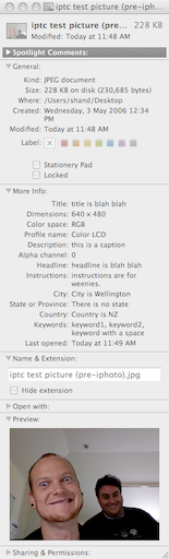 iPhoto Now Supports IPTC Metadata